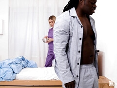 ベッドルーム, ディルド, 開帳, 看護婦, オマンコ, タトゥー, 三人, オッパイの