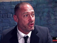 ボンデージ, 着衣女と全裸男, ぽちゃ, カップル, 服従, エロティック, フェムドム, 下着