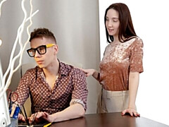 18, デカ尻, デカパイ, フェラチオ, 茶髪の, オマンコ, ガリガリ, ティーン