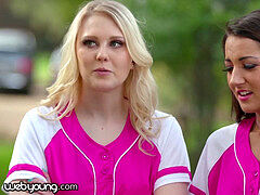 Light-haired, bald, smooching