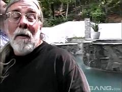 Blond, Bruinharig, Buiten, Tieten likken