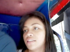 Sweet Asian babe wastes no time with a white guy's dick