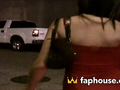 Saucy dark hair girl teenage picked up and fucked like