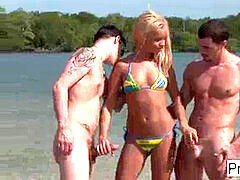 Pijpbeurt, Sperma shot, Europees, Naakt, Kut duiken, Trio