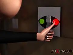 3d, アナル, チン, バック, エクストリーム, 怪物, 剃毛, 奴隷