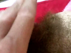 Closeup POV of Cuteblonde666's Hairy Pussy and Pulsating Clit Orgasm