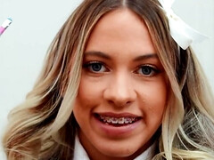 Naughty student keeps teasing a hung principal's cock