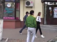 美女, フェラチオ, 茶髪の, イく瞬間, 公共