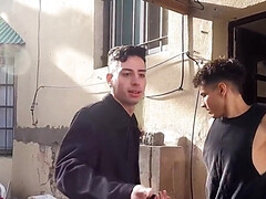 Americano, Lamer culo, Morena, Semen en la boca, Garganta profunda, Gay, Grupo, Trio