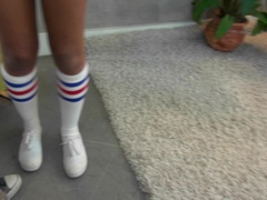 素人, お尻, デカ尻, 黒人, 彼女, 剃毛, スパンキング, タトゥー