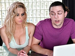 Grosser arsch, Grosser schwanz, Grosse titten, Blondine, Blasen, Hundestellung, Milf, Titten