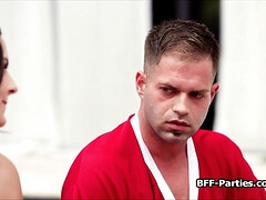 18 años, Mamada, Polla, Cuadrupleta, Novia, Interracial, Realidad, Adolescente