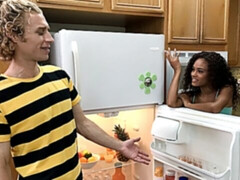 黒人, 黒人, 異人種間, キス, なめる, オマンコ, ティーン, オッパイの