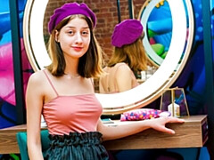 Dormitorio, Tetas grandes, Morena, Masturbación, Cabello corto, Flaco, Solo, Estriptis