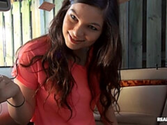 Mamada, Morena, Coche, Estilo perrito, Pajear, Pov, Adolescente, Tetas