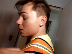 Construction worker sneaks out to have sex with hairy girl