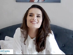 Enthousiasteling, Anaal, Lieveling, Bruinharig, Huisgemaakt, Masturbatie, Alleen, Tieten likken