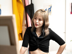 Asian schoolgirl blows her classmate and fucks with him