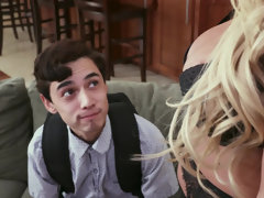 デカ尻, デカパイ, ブロンド, フェラチオ, 旦那, 下着, 淫乱熟女, 剃毛