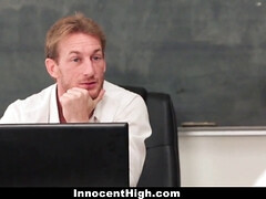 Braunhaarige, Studentin, Hochschule, Hundestellung, Hardcore, Student, Lehrer, Uniform