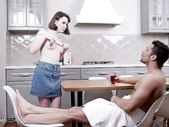 デカチン, フェラチオ, 茶髪の, バック, 自然山雀, ショートヘア, ガリガリ, ティーン