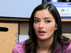 Petite brunette teen busted by cop because of a felony