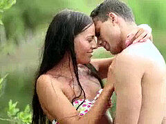 Bruinharig, Sperma shot, Vingeren, Buiten