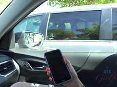 デカ尻, 茶髪の, 露出狂, 彼女, オーガズム, ピアス, オマンコ, 喫煙