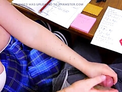 Enthousiasteling, Grote mammen, Aftrekken, Gezichtspunt, Openbaar, Schoolmeisje, Student, Tiener