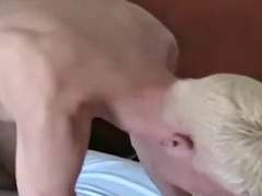 Blonde german jock sucks after bottom drilling without condom