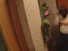 Amateur teen girl sucking a big pecker in POV