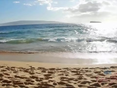 Leie, Strand, Flashen, Freundin, Handjob, Nackt, Öffentlich, Nass