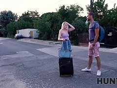 Watch blindfolded tourist raul Costa get his girlfriend's shaved pussy pounded in POV