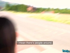 Amerikanisch, Arsch, Braunhaarige, Schwanz, Piercing, Öffentlich, Muschi, Titten