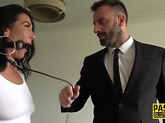 Bound submissive milf gets fingered