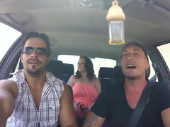 美女, デカチン, デカパイ, フェラチオ, 茶髪の, バック, ハードコア, 公共