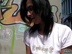 素人, お尻, 美人, アウトドア, ハメ撮り, 公共, ティーン