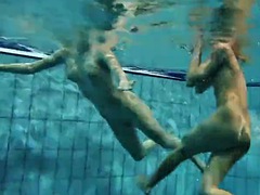 andrea and monica hot teens in the pool