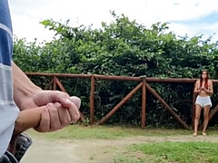 Strand, Flashing, Handbeurt, Hd, Onschuldig, Openbaar, Roodharige vrouw, Mager