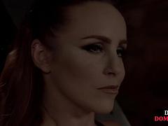 美女, 緊縛, ボンデージ, フォアサム, 開帳, 目瞪口呆, 下着, ペニスバンド