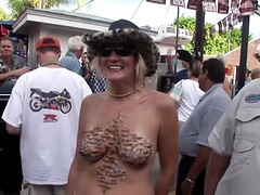 デカパイ, ブロンド, 茶髪の, グループ, Hd, 乳首, アウトドア, ストッキング
