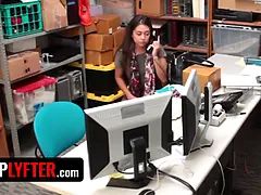 Shoplyfter - shy girl Shane Blair gets her vulva coated in sperm to avoid troubles with the law