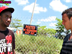 Cockriding black thug picked up and ass-fucked for cash