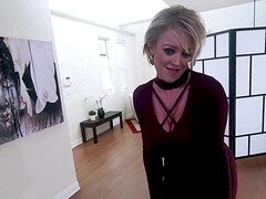 Lucky masseur banging a busty MILF in point of view
