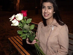 18, 美女, フェラチオ, 毛深い, なめる, アウトドア, ポルノスター, ティーン