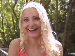 美女, デカチン, デカパイ, ブロンド, フェラチオ, フランス人, ハードコア, 自然山雀