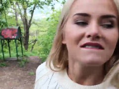 素人, ブロンド, フェラチオ, チェコ, バック, ヨーロピアン, アウトドア, 公共