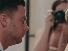 アジア人, フェラチオ, 茶髪の, エロティック, 指いじり, 下着, オマンコ, 三人