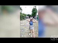 Aziatisch, Pijpbeurt, Chinees, Stel, Erotisch, Hd, Buiten, Rijden