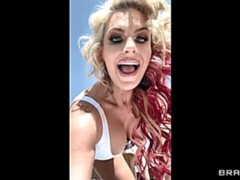 デカ尻, デカチン, デカパイ, ブロンド, フェラチオ, バック, 淫乱熟女